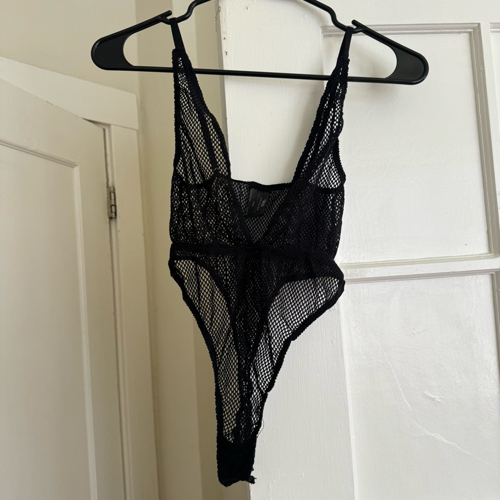 Black Mesh Bodysuit
